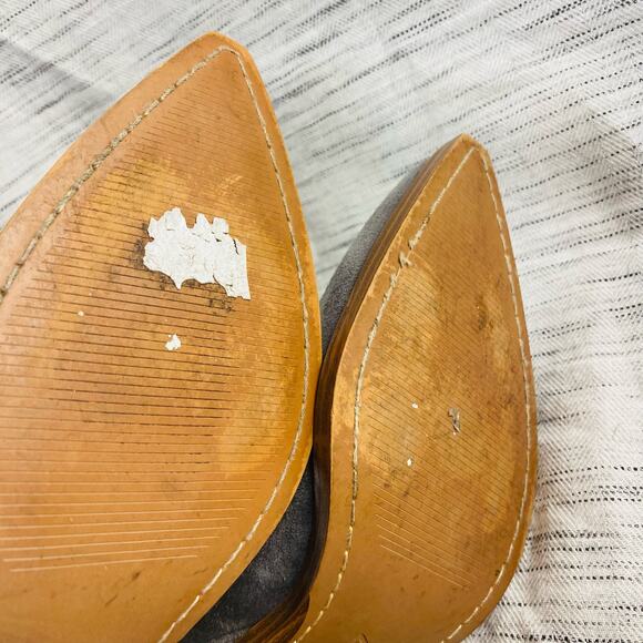 Marc Fisher Gadri Gray Suede Pointed Toe Block Heel Ankle Boots 9.5 - Picture 9 of 9